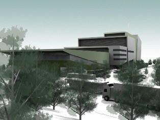 An artist's impression of the Javelin Park EfW facility, which was rejected by councillors earlier this year